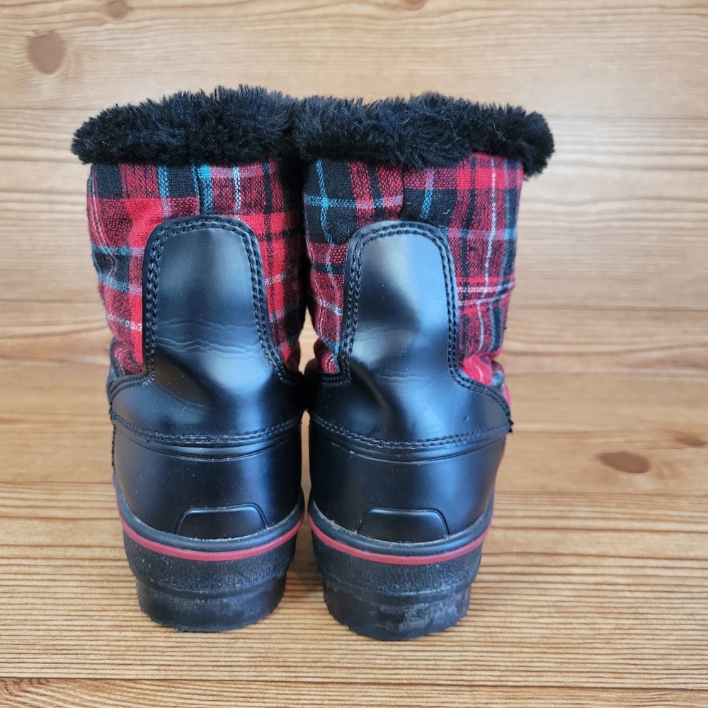 Bass Red Plaid Winter Boots Size 8M - Picture 4 of 8